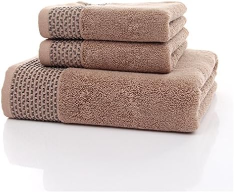 3 Piece Towel Set; 1 Bath Towel, 2 Hand Towels Cotton Bath Towel Bath Sheet Hand Towel Washcloth Wash Cloth By Xintinghzp (brown)