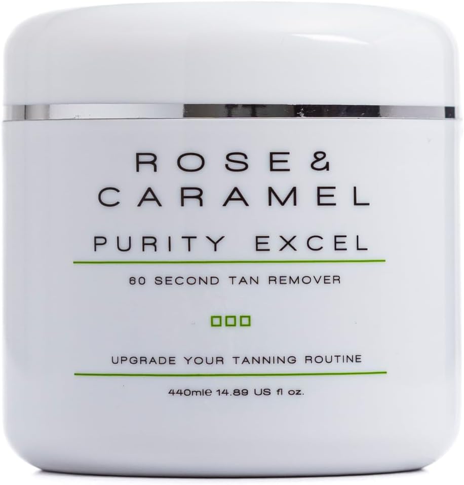 Rose & Caramel Purity Excel 60 Second Self Tan Remover 14.89 Fl Oz | Eraser removes fake tan in 60 seconds; body scrub exfoli