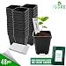 48 pcs Plastic Nursery Pot for Plants 2.75" Square x 3.25" Seed Starting/Transplant Plant Containers for Tomatoes Basil Peppers Mint with 48 Label Markers and Drain Holes for Germination with Ebook primary
