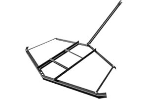 Heavy Duty Tow Behind Drag Harrow Rake – Manual Grading Attachment for ATV, UTV, Lawn Tractor – Adjustable Center Bars, Rever