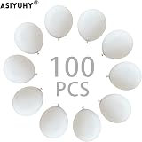 ASIYUHY White Balloons 100 Pack 12 Inch Latex with 2 Ribbon Rolls view 2