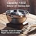 SATINIOR 10 Pack 201 Stainless Steel Bowls Double Walled Insulated for Kids and Adults Multipurpose for Sauces, Rice, Noodle, Ice Cream, Dishwasher Safe(13 oz)