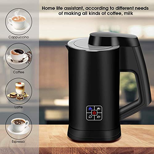 Milk Frother, Electric Foam Maker, Automatic Hot Cold Milk Steamer for Coffee, Cappuccino and Macchiato (Black)