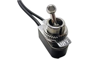 Gardner Bender GSW-125 Electrical Toggle Switch, SPST, ON-OFF, 6 A/125V AC, 6 inch Wire Terminal