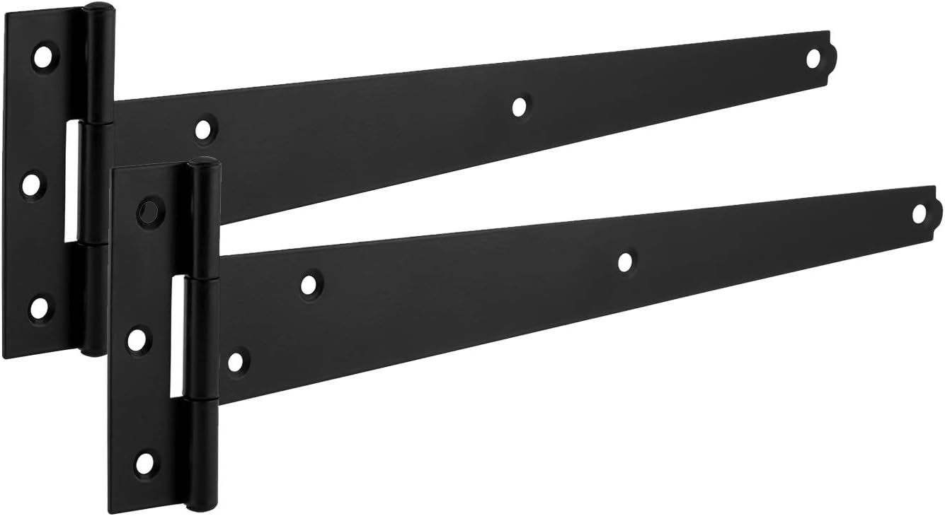 XFORT® 2 Pack 300 mm THinge Black Japanned, Metal Tee Hinges with