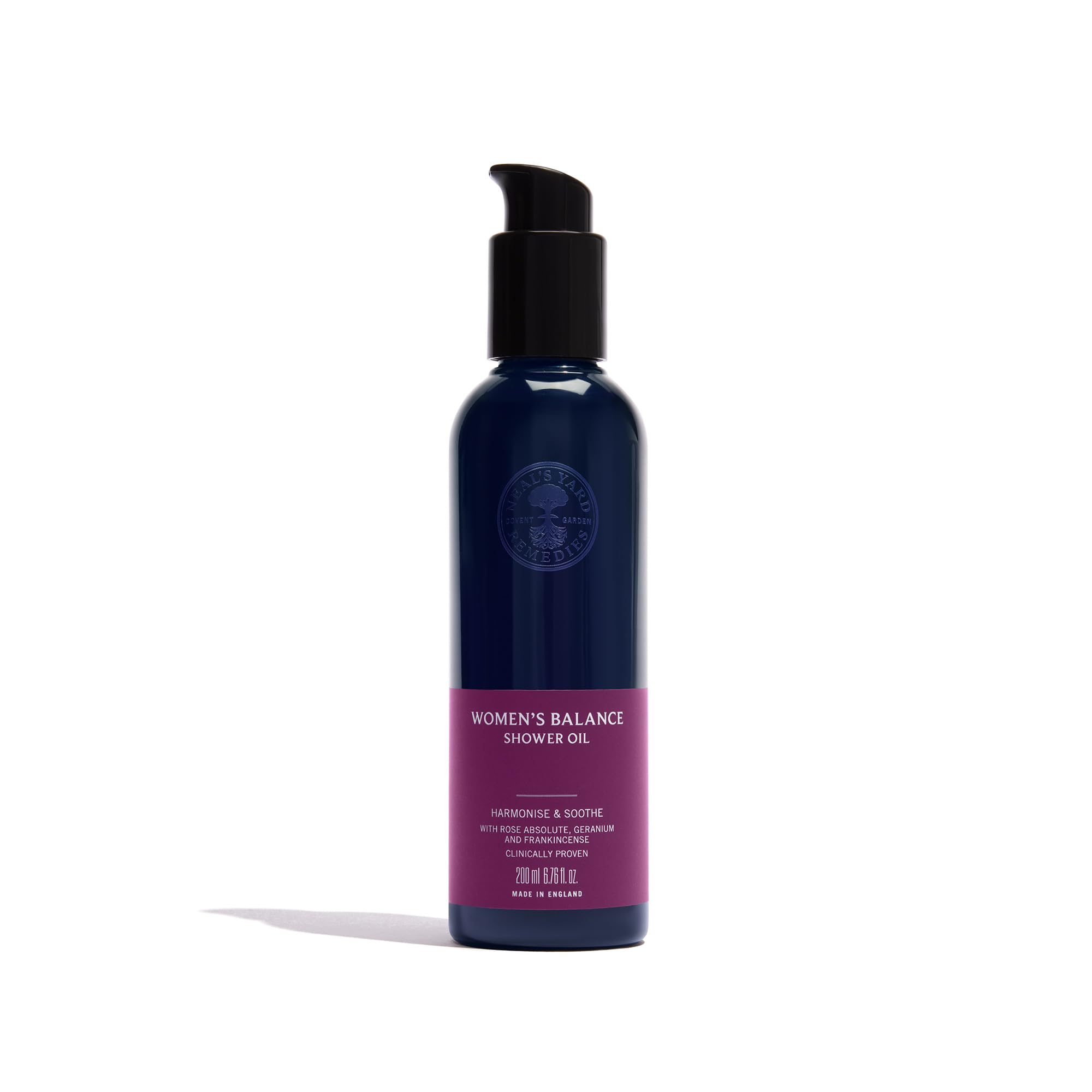 Neal's Yard Remedies | Women's Balance Shower Oil | Skin Moisturiser Gifts for Women | Nourishing Cleansing Oil with a Balancing Blend of Essential Oils | 200ml
