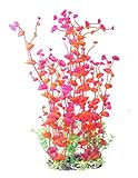 Pawliss Aquarium Decor Fish Tank Decoration Ornament Artificial Plastic Plant Red Large 16inch
