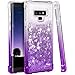 Ruky Galaxy Note 9 Case, Galaxy Note 9 Glitter Case, Gradient Quicksand Series Reinforced Corners TPU Bumper Cushion Protective Shockproof Bling Heart Liquid Case for Galaxy Note 9, Gradient Purple