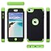 ULAK iPod Touch Case 6th Generation, iPod Touch 7 Case, iPod 5 Case, Heavy Duty High Impact Knox Armor Case Cover Protective Case for Apple iPod Touch 5 6th 7th Generation (Black+Green)