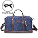PRASACCO Duffel Bag 45L Canvas Weekender Bag Unisex Gym Bag Carry on Travel Tote for Women Men - Blue