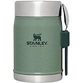 STANLEY Classic Food Jar and Spork | Vacuum Insulated Food Container | Wide Mouth Screw On Lid | Packable for Travel | Stainless Steel with Leakproof Lid | BPA-Free