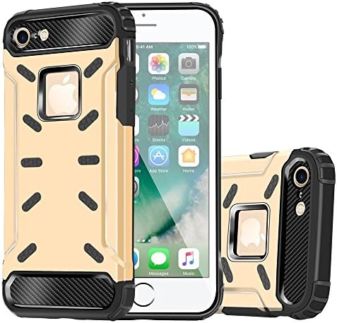 iPhone 7 Case, ANIYOH Hybrid Shockproof Rugged Armor Case Aluminium Metal Shell + Soft Silicone Anti-knock Phone Cover For iPhone 7 4.7 inch [High Impact Resistant] (Gold/Black)