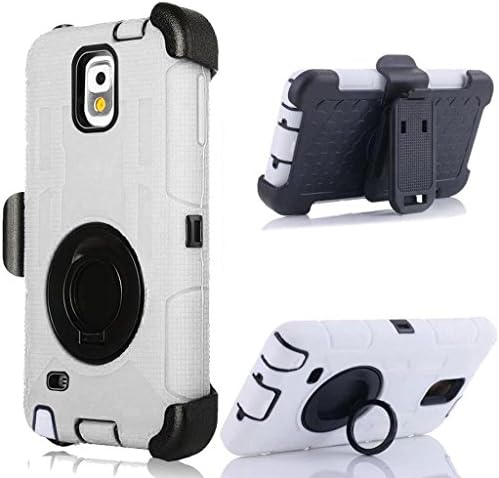 Note 3 case, Galaxy Note 3 Case, Cellaria Holster Pro X - [Shockproof][Drop Protection][Kickstand] Hybrid Armor Defender Case Cover with Stand + Belt Clip Holster For Samsung Galaxy Note 3, White