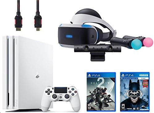 PlayStation VR Start Bundle 5 Items:VR Headset,Move Controller,PlayStation Camera Motion Sensor,PlayStation 4 Pro 1TB Console - Destiny Bundle,VR Game Disc Arkham VR