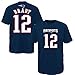 Outerstuff NFL Youth 8-20 Performance Mainliner Team Color Player Name and Number T-Shirt (X-Large 18/20, Tom Brady)