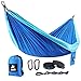 Double Camping Hammock - Travel Portable Two People Hammock with Carabiner Lightweight Doublenest Single Hammock with Tree Straps for Backpacking, Hiking, Camping, Beach, Yard. 125'' (L) x 79''(W)