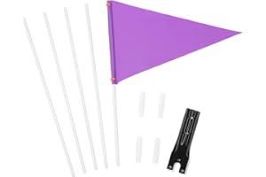SEEWAN bike flag Safety flag 1.8m flagpole bicycle flag, off-road vehicle flag, golf cart flag, dune flag (Purple flag)