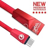 ENERSMART USB C Cable USB Type c Cable-Mytecai 3A Super Fast Charger Cable【Waterproof Canvas+Zinc Alloy】 Type c Cable Compatible Samsung Galaxy S9 S8 Note 8,Pixel,LG V30 G6 G5 (Red for Type-c)