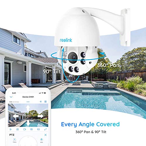 REOLINK PTZ Camera 5Megapixels 360° Pan 90° Tilt 4X Optical Zoom PoE
