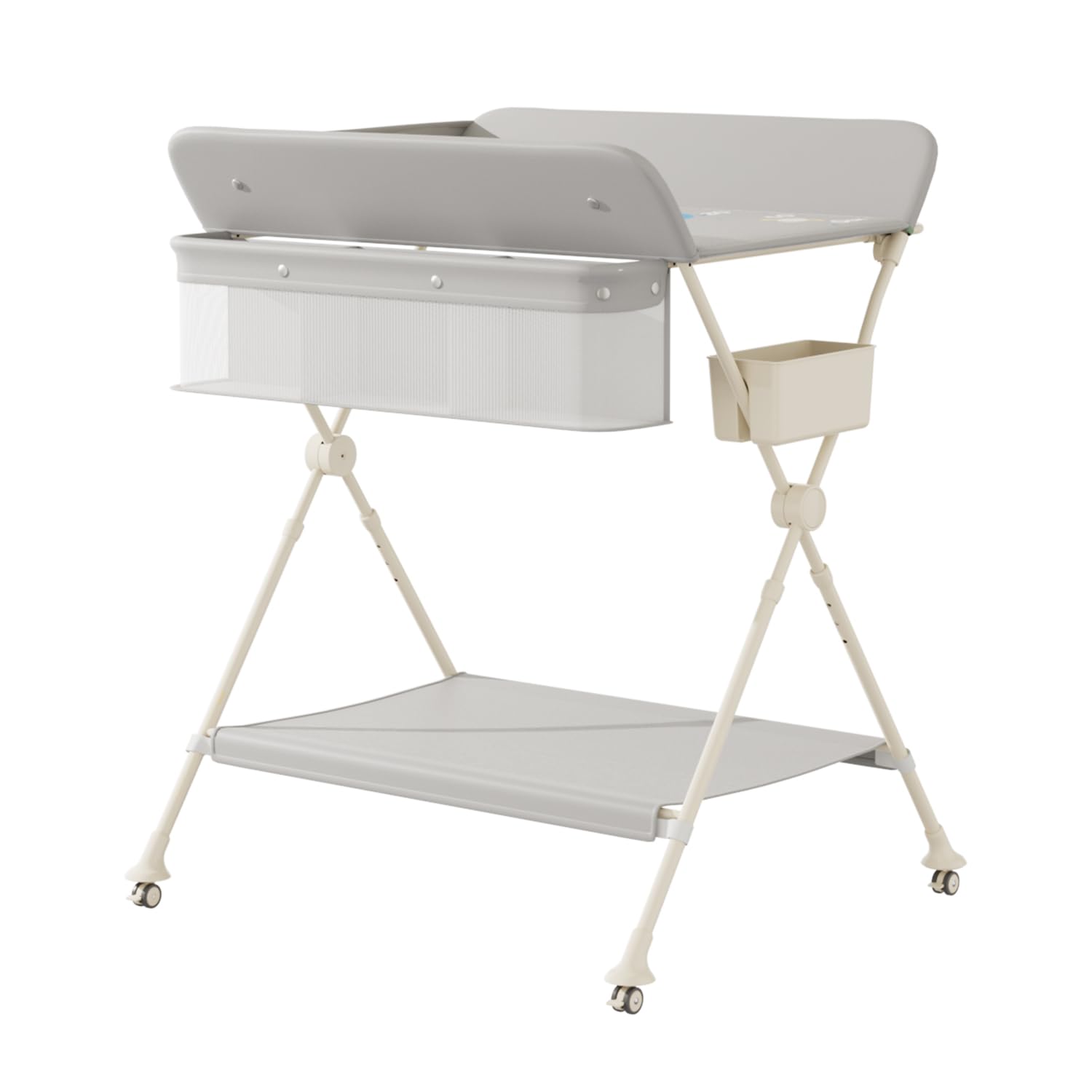 Photo 1 of M-Castle Portable Folding Changing Table, Baby Changing Table with Waterproof Changing Pad, Height Adjustable Changing Table