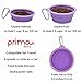 Prima Pets Collapsible Silicone Water Travel Bowl with Clip for Dog and Cat, Portable and Durable Pop-up Feeder for Convenient On-The-go Feeding – Size: Small (1.5 Cups) Purple – 2 Pack