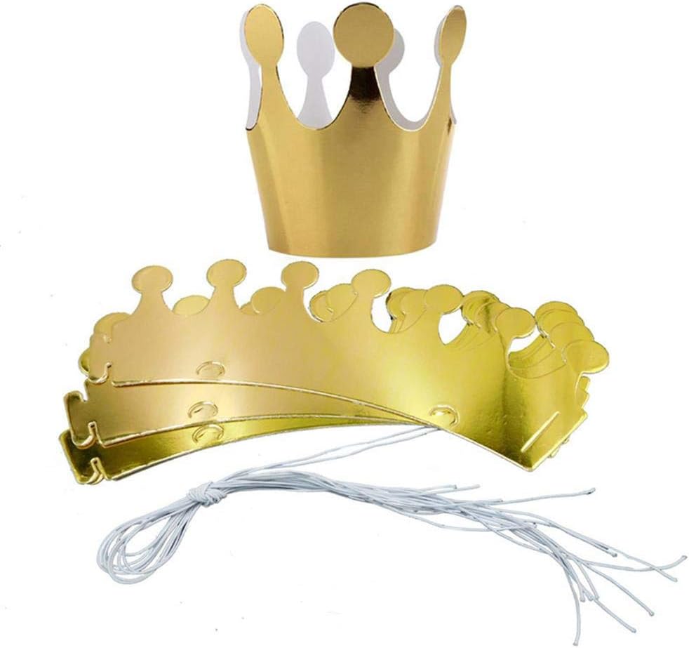 12shage 3Pcs Birthday Party Cone Hats, Kids Party Celebration Paper Hats Cap Crown for Children and Adults, Cute Prince Princess Birthday Festive Party Decoration