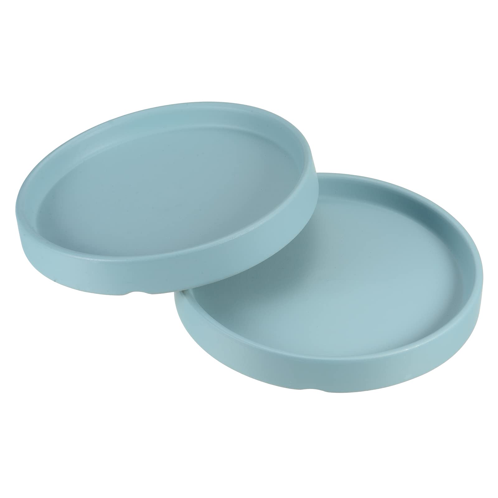 PATIKIL Plant Pot Saucers 4.5 Inch, 2 Pack Ceramic Round Flower Drip Tray for Indoor Outdoor, Turquoise