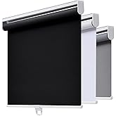 AOSKY Blackout Cordless Roller Shade for Indoor Windows, 23"W x 72"H, Black | Black Out Window Shade with Spring System, Thermal Insulated UV-blocking Fabric, Room Darkening Pull Down Blind for Home Door
