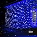 304 LED Window Curtain String Light, 9.8ft x 9.8ft, 8 Modes Setting for Wedding Christmas Girls Bedroom Outdoor Indoor Wall Decoration Party Home Garden (Blue)