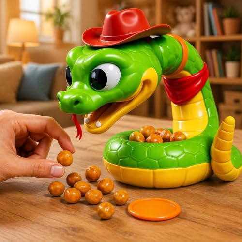 Jogo Tesouro da Serpente Cobra Cowboy Interativo Pega Ouro da Cobra com Som e Movimento Brinquedo Infantil Educativo Jogo de Habilidade e Estratégia para 2 ou Mais Jogadores Acima de 3 Anos