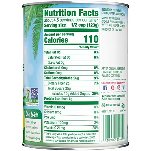 DOLE CRUSHED PINEAPPLE IN HEAVY SYRUP 20 OZ. CAN