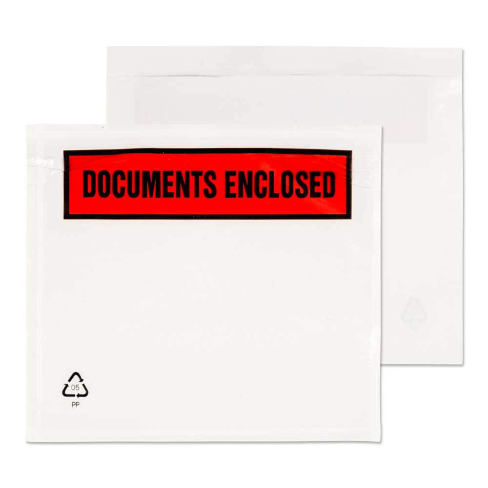 Blake Purely Packaging A7 123 x 111 mm Printed Documents Enclosed Wallet Envelopes Peel and Seal (PDE12) Clear - Pack of 1000