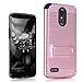 Voberry Hybrid Hard Soft Rubber Impact Armor Card Kickstand Case Cover For LG Stylo 3 Plus (Rose Gold)