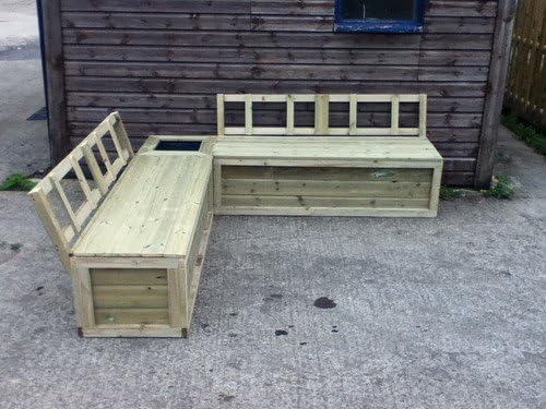 Amazon De Eckbank Mit Stauraum Fur Den Garten Holz