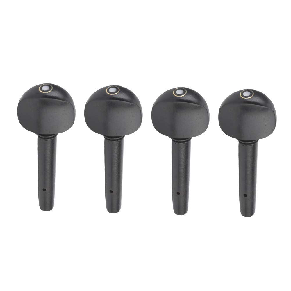 4Pcs Violin Ebony Pegs, Violin Tuning Pegs Quality Violin Strings Shaft Tuning Pegs Accessories Replacement for 1/8 1/2 1/4 Violin(1/2)