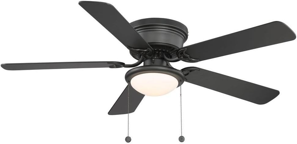 Hampton Bay Hugger 52 In Black Ceiling Fan With Light Amazon Com