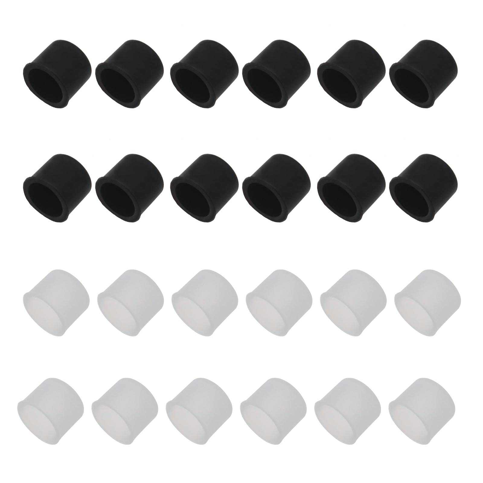 The Lord of the Tools 24pcs RCA Anti Dust Plug Dustproof Cover RCA Port Stopper Protective Cover Silicone for TV AV Computer White Black