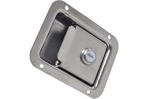 UKCOCO Truck Bed Box Lock Paddle Latch with Stainless Steel Panel for Rv Toolbox, Trailer Door Lock