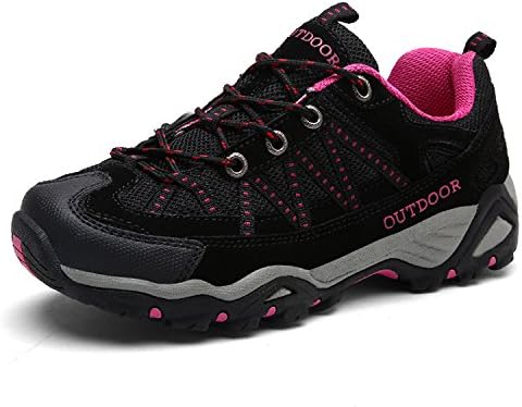 TZTONE Breathable Quick-Dry Hiking Shoes Outdoor Walking Sneakers for Women HS6136-black-38
