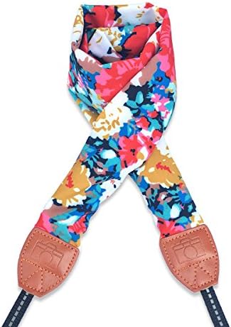 LONGTEAM Camera Strap, DSLR Camera Strap Universal Neck Shoulder Comfortable Scarf Camera Strap for Women (Flowers)