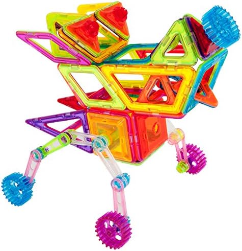 SMARTOYS. Magnetic Building Block Set for Kids (98-Pieces) | Early Learning Connect Tile Toys for Boys & Girls | Stack, Build, Create | Promotes Social Confidence.