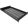 JINGCHENGMEI 1U Disassembled Vented Cantilever Server Rack Mount Shelf 10"(254mm) Depth for 19-Inch Network/AV Equipment Rack and Cabinet(1U10V)
