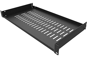 Jingchengmei 1U Disassembled Vented Cantilever Server Rack Mount Shelf 10"(254mm) Depth for 19-Inch Network/AV Equipment Rack and Cabinet(1U10V)