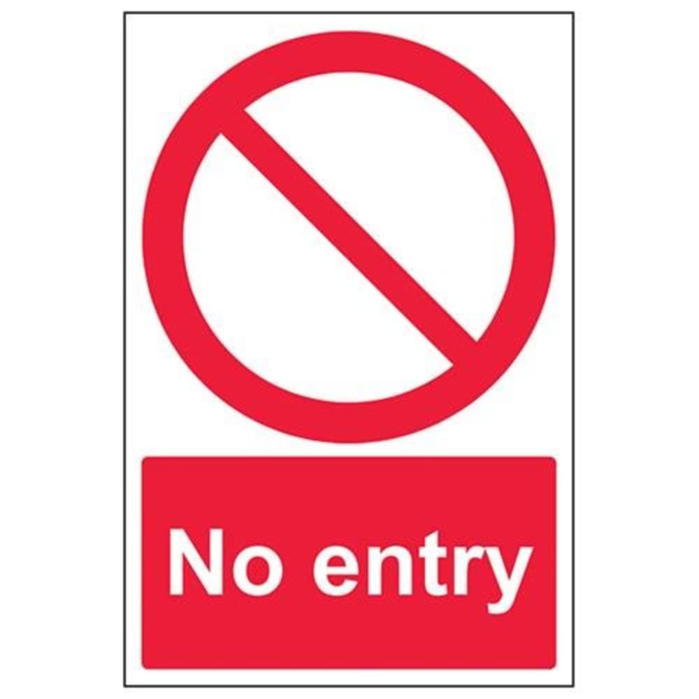 V Safety No Entry Prohibition Sign - 200mm x 300mm - 1mm Rigid Plastic — image 1