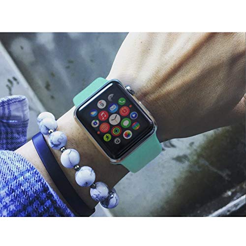 AdMaster Compatible for Apple Watch Band 38mm/40mm, Soft Silicone Replacement Wristband Classic Sport Strap Compatible for iWatch Apple Watch Series 1/2/3/4, Edition, Nike+, M/L Size 8 Pack