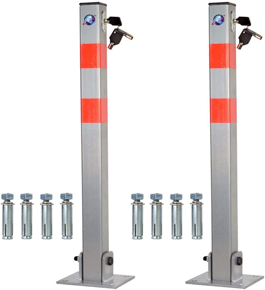 Durable tool SET OF 2 3 & 4 LOCKABLE FOLDING CAR PARK BARRIER DRIVEWAY SECURITY BOLLARD POST