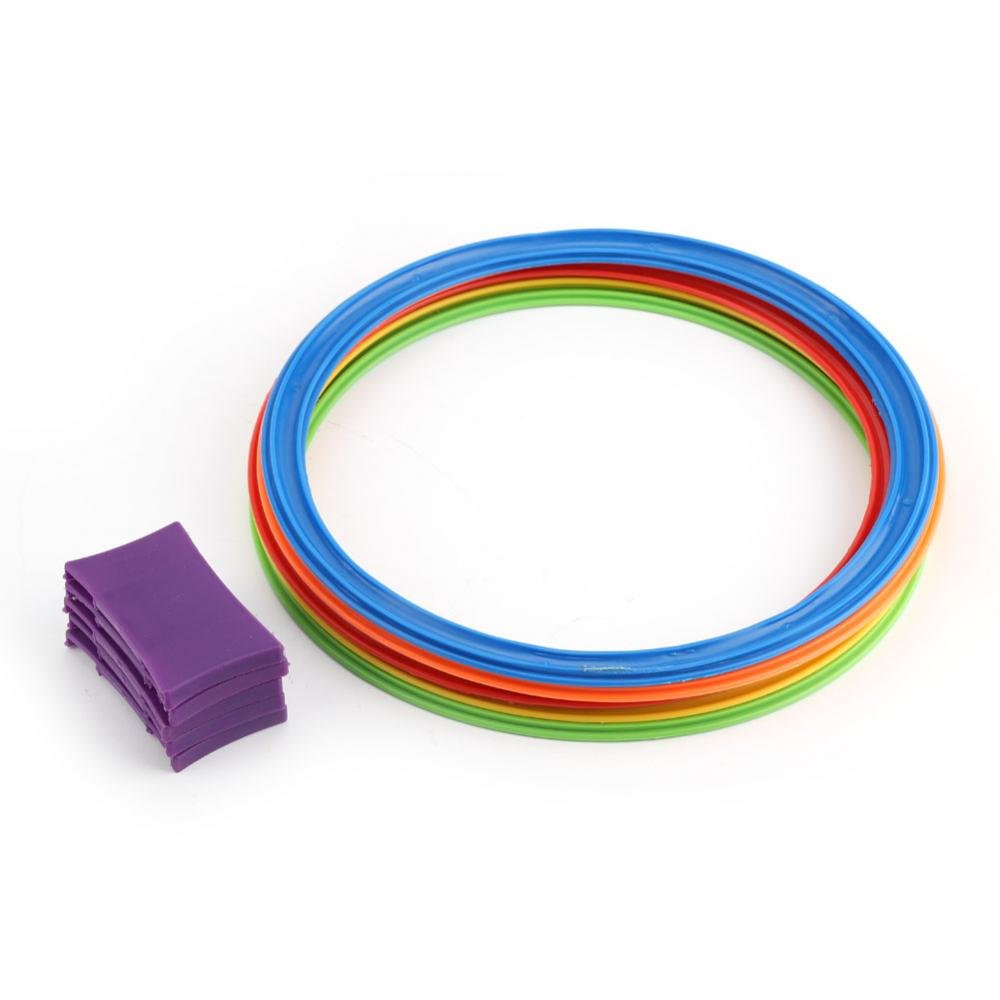 Dilwe Plastic Jump Circle Toy, 5Pcs Jumping Rings Game Sports Toy Outdoor Playing Activity for Children and Kids