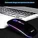 Wireless Rechargeable Mouse,Attoe Slim Portable USB Mouse with USB Dongle & Breathing RGB LED Light, Optical Computer Mice for PC, Tablet, Laptop and Windows/Mac (Black)thumb 1