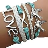 Sankuwen? Handmade Love Anchor Pigeon Multilayer Bracelet Wristband