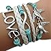Sankuwen? Handmade Love Anchor Pigeon Multilayer Bracelet Wristband